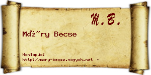 Móry Becse névjegykártya